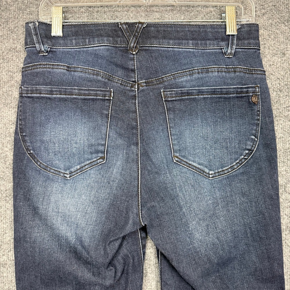 Democracy Jeans Women 8 Blue Dark Wash Ab Solution Straight Leg Slimming Stretch - Picture 4 of 14